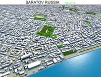 Saratov city Russia 3d model 60km