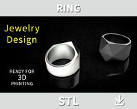 3D model Invictus Ring STL File Unisex Ring for 3D Printing