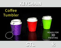 3D model Coffee Keychain Tumbler [3] STL File for 3D Printing