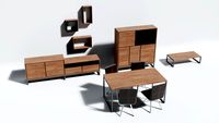 Living Room Set | Sketchup 3D Model Set | Incl. V-Ray Materials