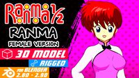 Ranma (Female ver.) - Ranma 1/2 Anime - 3D Model Blender