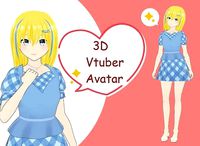 Vroid Cute 3D Female Vtuber Model Avatar