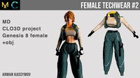 Female TechWear 2 Marvelous Designer Project