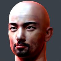 Male head Asian male head PBR Realistic Perfect Head Low-poly