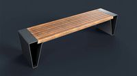 Modern Outdoor Bench 6 PBR Game Ready