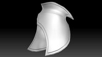 High-poly model Thigh armor shield