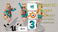 EMMy GIRL CHARACTER RIGGED ANIMATED 99 ANIMATIONS INCLUDED