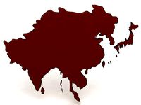 3D Map of Asia model 3D model