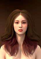 Long hair 001-FV2 for Yuna-FV2 3D model from 3DClo Software