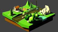 3d Scene of babol countryside