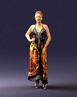 Beautiful girl in a bright dress 0299