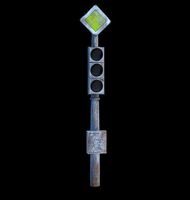 3D Rusty Old City Traffic Light