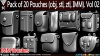 Pack of 20 Pouches (Obj, STL, ZTL, IMM Brush) Vol 02
