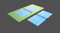 PBR Tennis Court Floor and Net