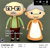 Low Poly Cartoon character Old