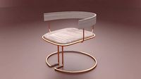 pink gold design chair