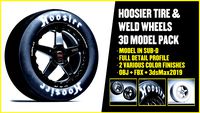 Hoosier Tire + Weld Wheels 3D Model