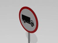 Heavy vehicles prohibited sign 3D Model