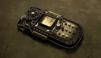 Push-button mobile phone in steampunk style