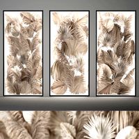 Phyto Wall Of Dry Palm Leaves And Pampas Grass