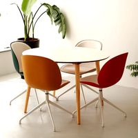 HPM Melamine Round White Dining Table 1100
