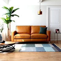 Baum Natural Cotton Leather 3 Seater Sofa
