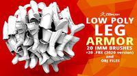 20 Low poly medieval leg armor base mesh IMM brush