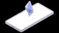 Phone with Ethereum floating on its side