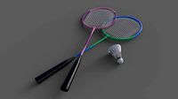 PBR Badminton Racket and Shuttlecock