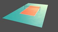 PBR Volleyball Court Floor and Net