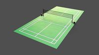 PBR Badminton Court Floor and Net