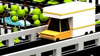 Cartoon Low-Poly Game level for car racing game-ready 3D model