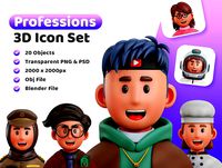 Avatar Job Professions Icon Pack 3D Model