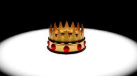 Lowpoly Golden Crown With Red Gems