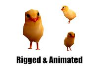low-poly animated chick