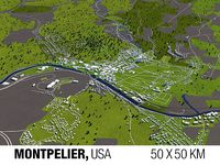 Montpelier Vermont USA 50x50km
