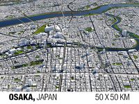 Osaka Japan 50x50km