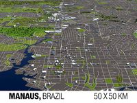 Manaus Brazil 50x50km City Map