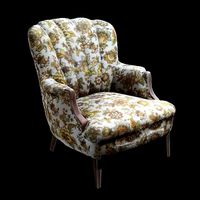 Antique Chair with Ugly Outdated Flower Pattern