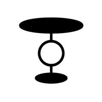 Round table in steel and MDF