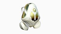 SciFi Backpack H04 White Gold - Fashion Character Design