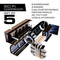 Sci Fi Corridor Set Of Five