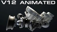 V12 Engine Working Animated