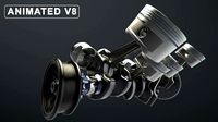 V8 Engine Working Animated