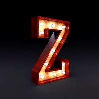 Marquee letter Z wooden glow sign 3dmodel