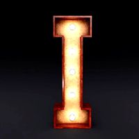 Marquee letter I wooden glow sign 3dmodel