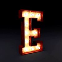 Marquee letter E wooden glow sign 3dmodel