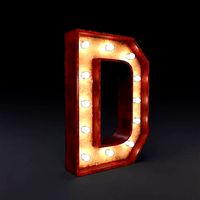 Marquee letter D wooden glow sign 3dmodel