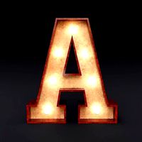 Marquee letter A wooden glow sign 3dmodel