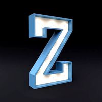 Marquee letter Z glow sign 3dmodel